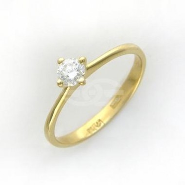 Кольцо с бриллиантом из желтого золота 750 пробы