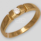 Кольцо с бриллиантом из золота 585 пробы