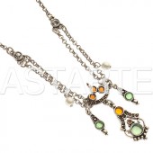 Ожерелье винтажное с зелеными кристаллами